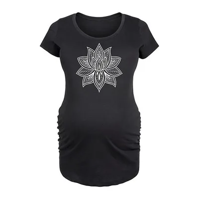 Kohl's Maternity Mandala Lotus White Graphic Tee