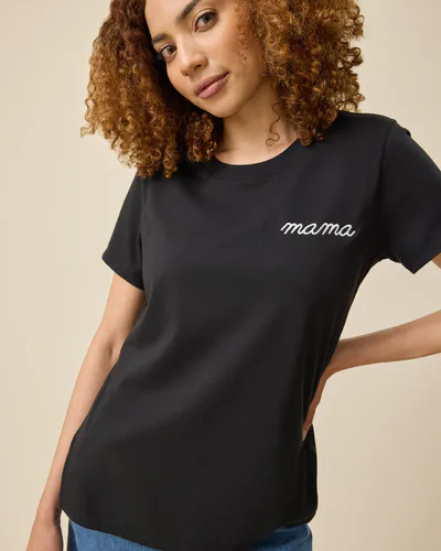 Kindred Bravely Classic Cotton Nursing T-shirt | Black - Embroidered