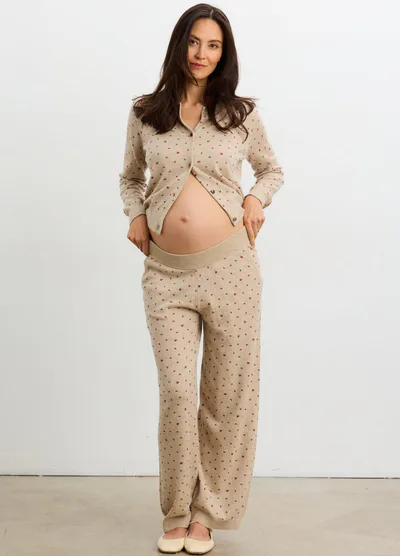 HATCH The Nora Floral Knit Pant