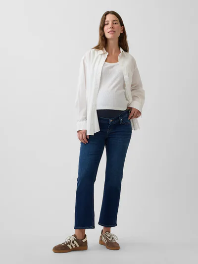 Gap Maternity Full-Panel '90s Slim Straight Crop Jeans