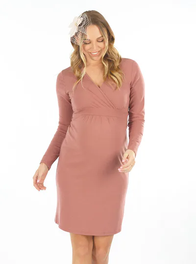 Angel Maternity Nancy Maternity & Nursing Tie Waist Wrap Dress