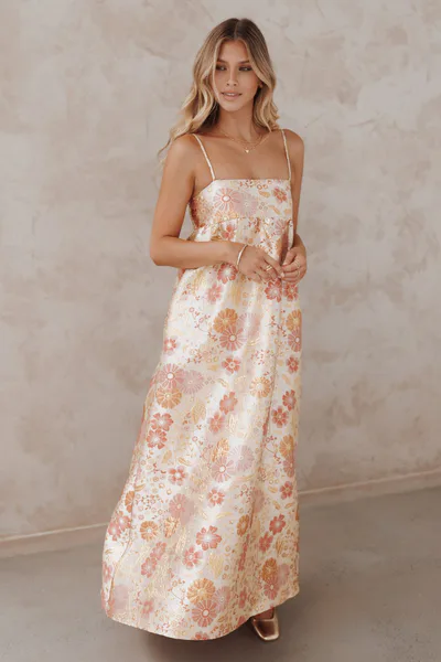 Petal & Pup Yasmine Maxi Dress - Pink Floral