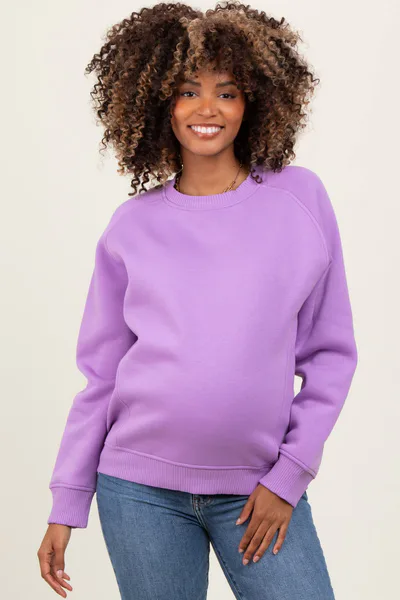 PinkBlush Lavender Fleece Maternity Sweatshirt