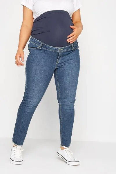 Yours Clothing BUMP IT UP MATERNITY Blue Stretch Straight Leg Jeans