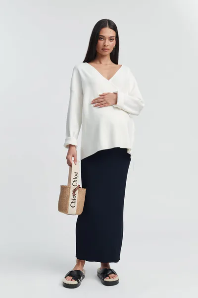Legoe Heritage Parisian Rib Maxi Skirt (Dark Navy) - FINAL SALE
