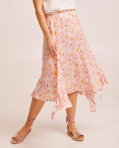 Peachy Mama Ruffle Postpartum Skirt - Paisley