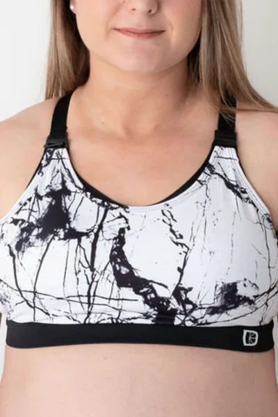 For The Creators Maternity & Nursing Sports Bra | B-F Cup | Marble Print