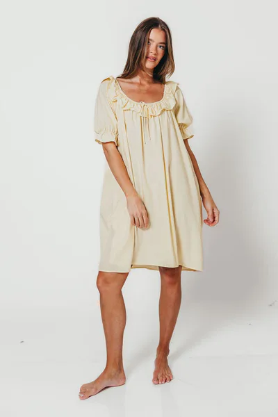 Worth Collective Betty Mini Dress in Butter - Bump Friendly