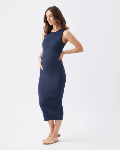 Ingrid & Isabel Ripe Maternity Noa Rib Knit Nursing Bodycon Midi Dress