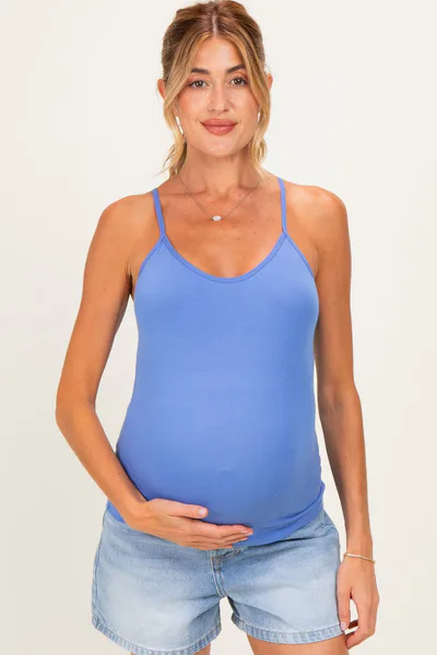 PinkBlush Periwinkle Basic Adjustable Strap Maternity Cami