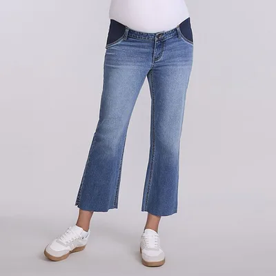 Kohl's Maternity Motherhood® Crop Wide Leg Jeans with Elastic Piecing