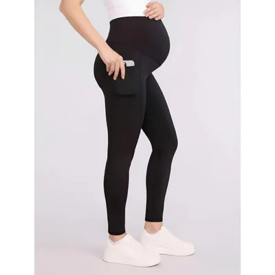 Target Women's Over the Belly Side Pocket Active Maternity Leggings - Black - Size: Large - Motherhood Maternity