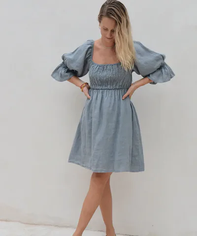 Bump City The Arta Dress (Yoli Blue)