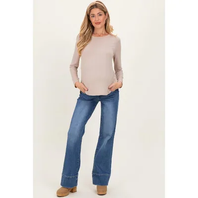 Target Pinkblush Blue Trouser Hem Wide Flare Maternity Jeans 32