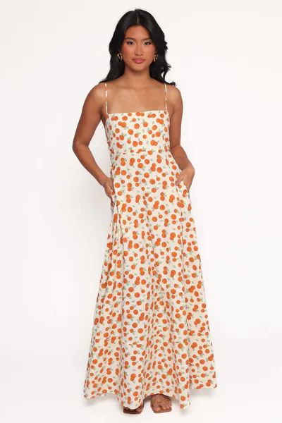 Petal & Pup Leah Maxi Dress - Clementine Print
