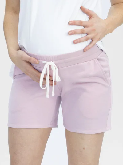 Angel Maternity Cotton Maternity Shorts in Lilac