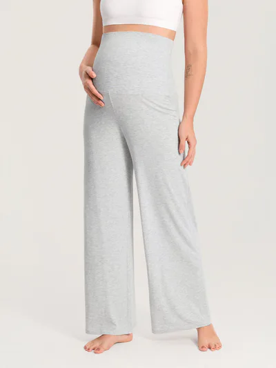 Momanda Modal Cotton Foldover Wide-Leg Pants