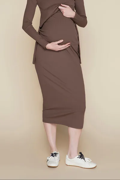 Apparalel Sapphire Maternity Skirt in Hazelnut