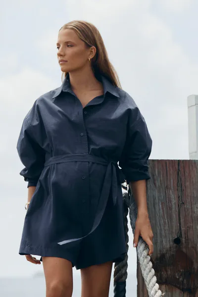 Legoe Heritage Louie Poplin Romper (Washed Navy)