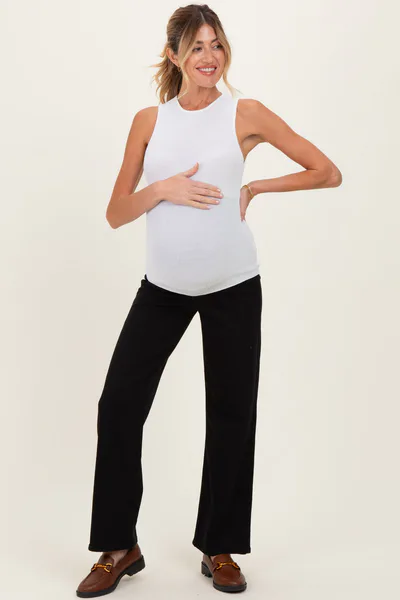 PinkBlush Black Relaxed Straight Maternity Jeans