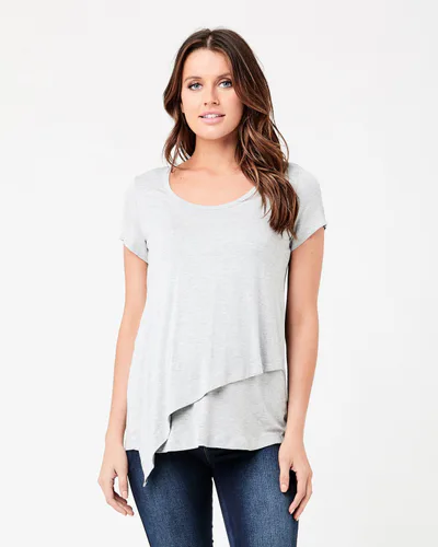 Ripe Maternity Lara Nursing Tee Silver Marle