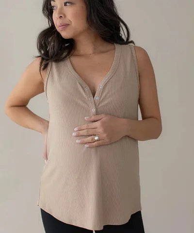 Bump City The Lounge Nursing Tank (Cappuccino)