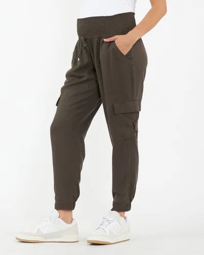 Ingrid & Isabel Ripe Maternity Tencel Off Duty Cargo Pocket Pant Brown