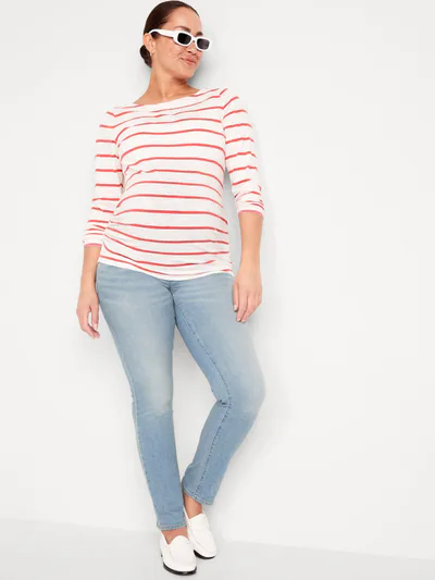 Old Navy Maternity Full-Panel Wow Straight Jeans