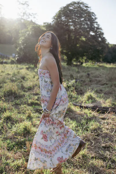 Petal & Pup Amora Strapless Maxi Dress - Rose Tile