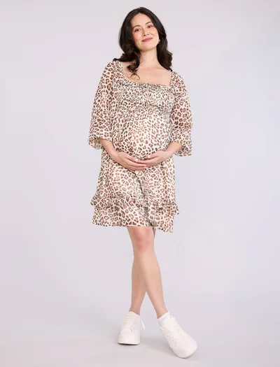 Motherhood Maternity Smocked Baby Doll Mini Dress