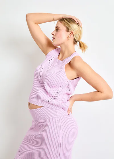 HATCH The Chloe Cotton Pointelle Tank