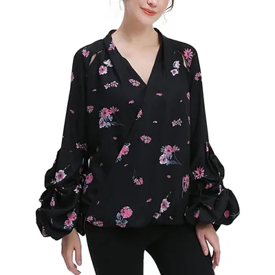 Target Pokkori Maternity Nursing Floral Print Blouse Multicolored Large