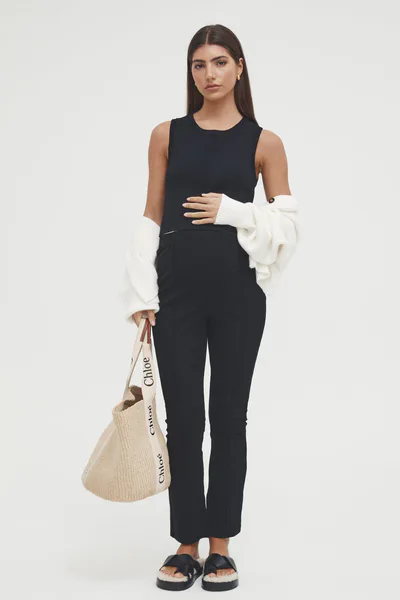 Legoe Heritage Piper Crop Tank (Black) - FINAL SALE