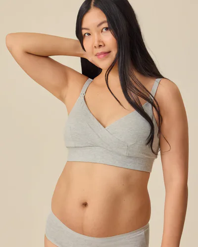 Kindred Bravely SoftStretch Cotton Nursing Bra | Grey Heather
