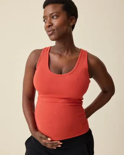 Kindred Bravely Ribbed Bamboo Scoop Neck Nursing Tank | Spice