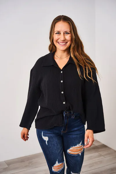 Latched Mama Latched Mama Coastline Cotton Button Up Nursing Shirt