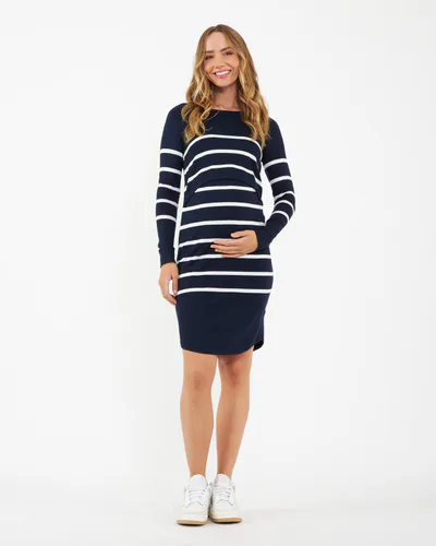 Ripe Maternity Valerie Up/Down Nursing Tunic Navy / White