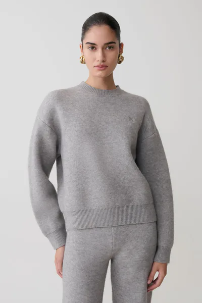 MESHKI Lulu Oversized Knit Jumper - Grey Marle