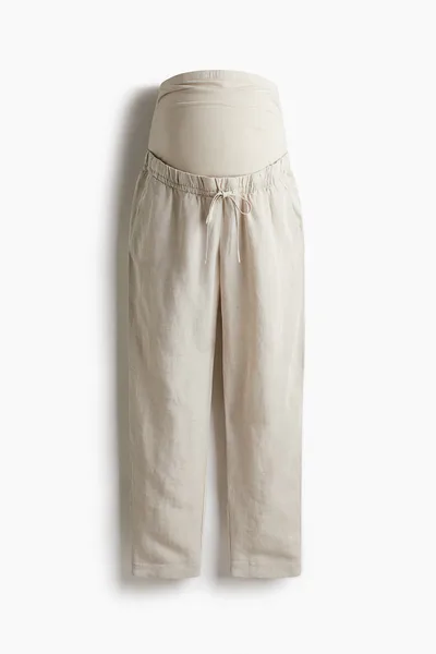 H&M MAMA Linen-Blend Pants
