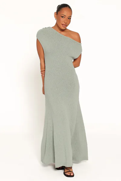 Petal & Pup Linora Off Shoulder Maxi Dress - Sage Green