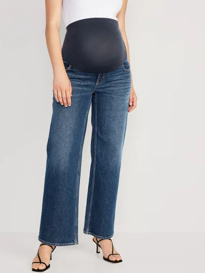 Old Navy Maternity Full-Panel Wide Leg Jeans