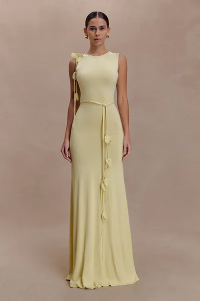 MESHKI Monay Tulip Maxi Dress - Lemon