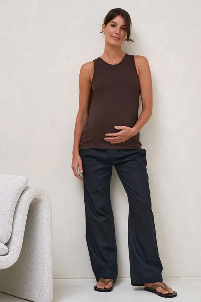 Bae the Label Something Else Nursing Tank - Chocolate