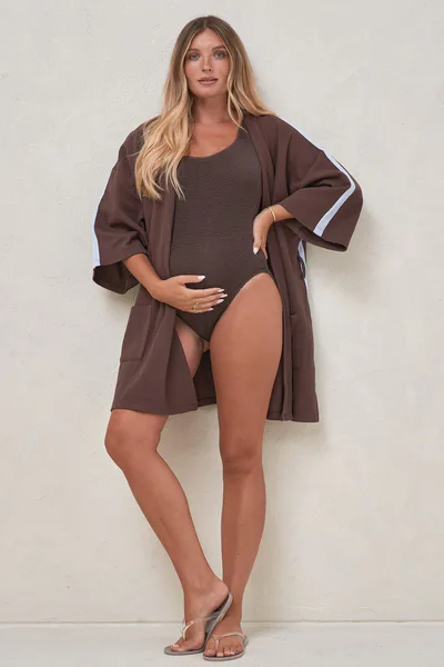 Bae the Label Rest Assured Robe - Chocolate/Blue