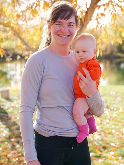 Milk & Baby Merino Wool Nursing Long Sleeve Top