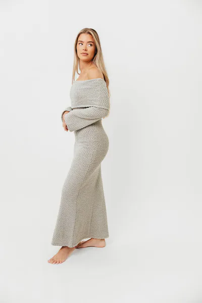 Worth Collective Nora Knit Maxi Dress in Dusty Sage - Bump Friendly