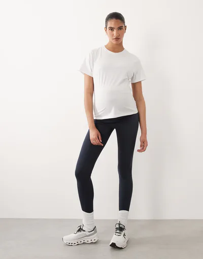 ASOS 4505 Maternity Icon soft touch high waist yoga legging in midnight navy