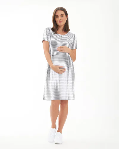 Ripe Maternity Shelly Summer Nursing Dress White / Black