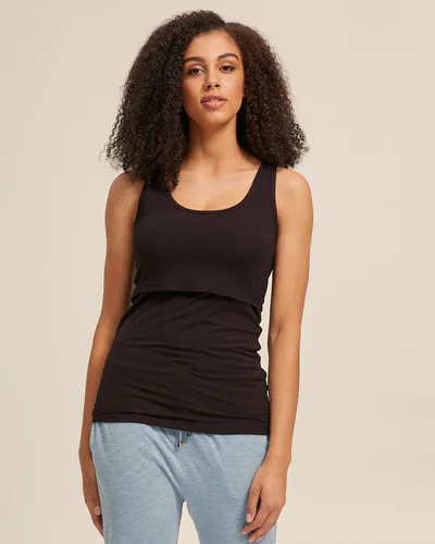 Peachy Mama Black Bamboo Nursing Tank