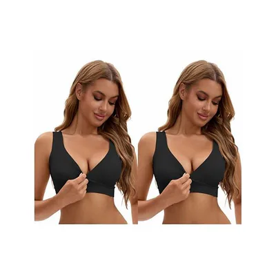 Kohl's 2 Packs Women's Nursing Bra Crossover Push Up Wirefree Sleep Breastfeeding Bralette